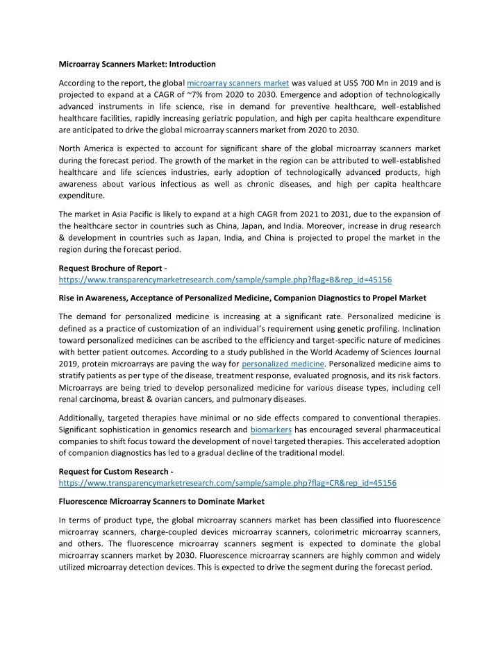 microarray scanners market introduction