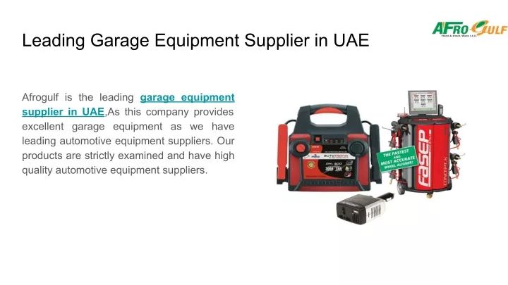 leading garage equipment supplier in uae