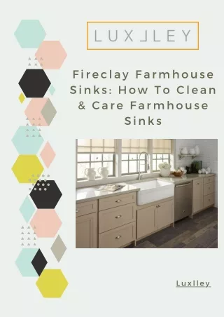 Finish Food Stain Problem By Using Fireclay Farmhouse Sink | Luxlley