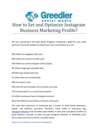 How to Set and Optimize Instagram Business Marketing Profile