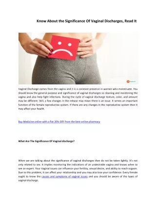 know about the significance of vaginal discharges
