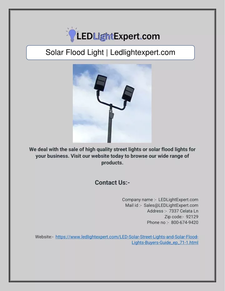 solar flood light ledlightexpert com