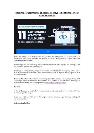 Backlinks For Ecommerce 11 Actionable Ways To Build Links To Your Ecommerce Store