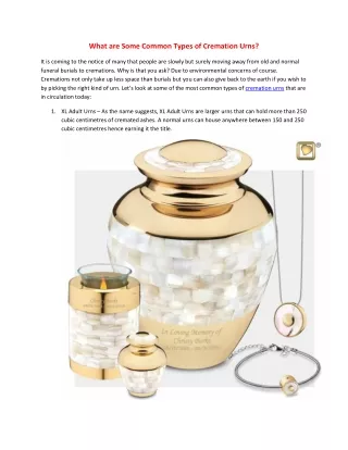 what are some common types of cremation urns