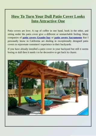 how to turn your dull patio cover looks into