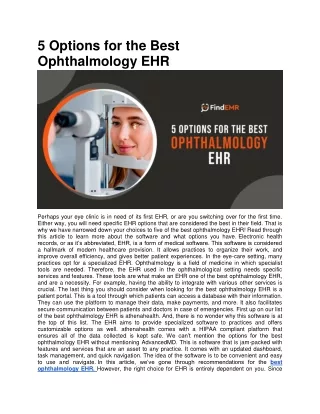 5 options for the best ophthalmology ehr