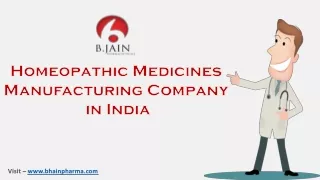 Homeopathic Medicines Manufacturing Company in India - BJain Pharma