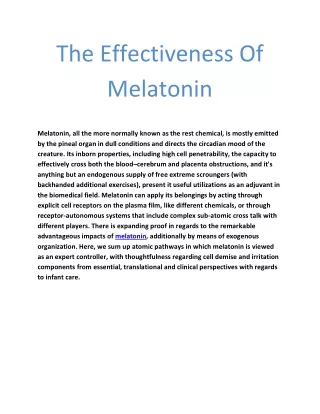 the effectiveness of melatonin