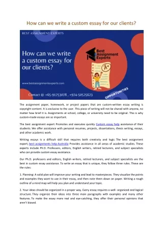 How can we write a custom essay for our clients-converted