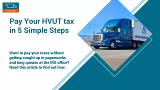 Pay Your HVUT tax in 5 Simple Steps