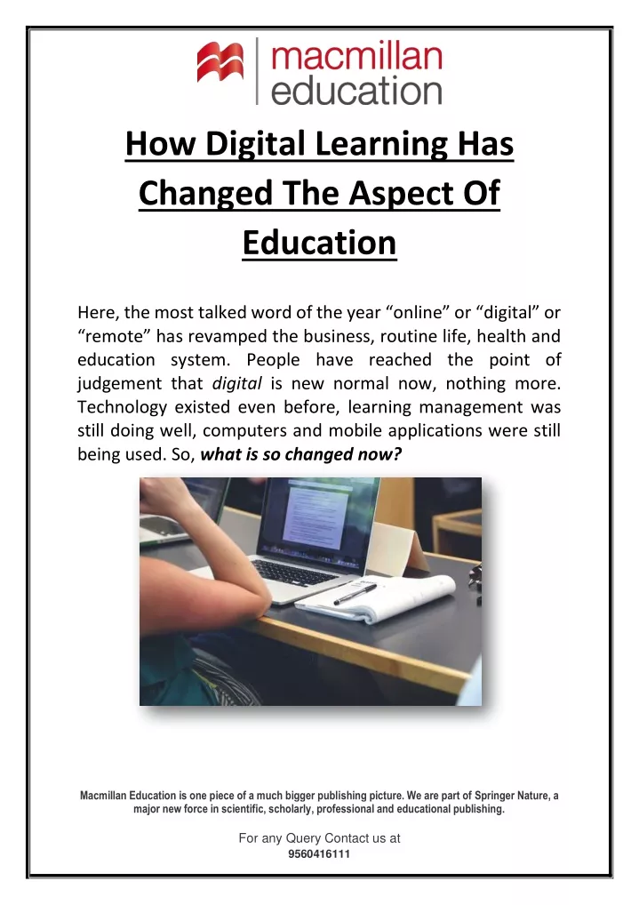 how digital learning has changed the aspect
