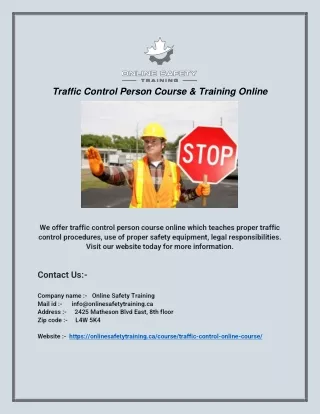 traffic control person course training online