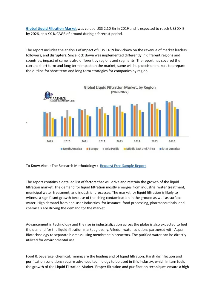 global liquid filtration market was valued