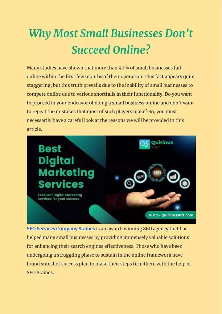 why most small businesses don t succeed online