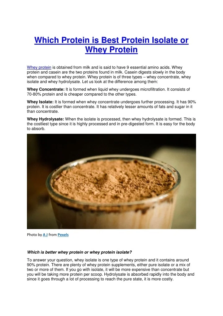 PPT - Which Protein is Best Protein Isolate or Whey Protein PowerPoint ...