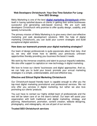 Web Developers Christchurch: Your One Time Solution For Long-Term SEO Strategy