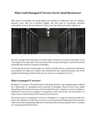 What Could Managed IT Services Do for Small Businesses_
