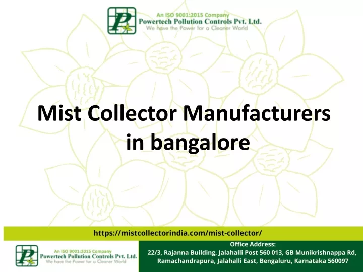 mist collector manufacturers in bangalore