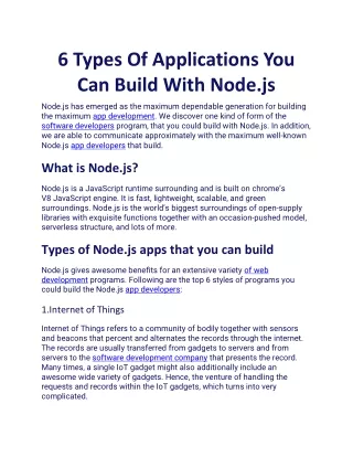 6 types of applications you can build with node js