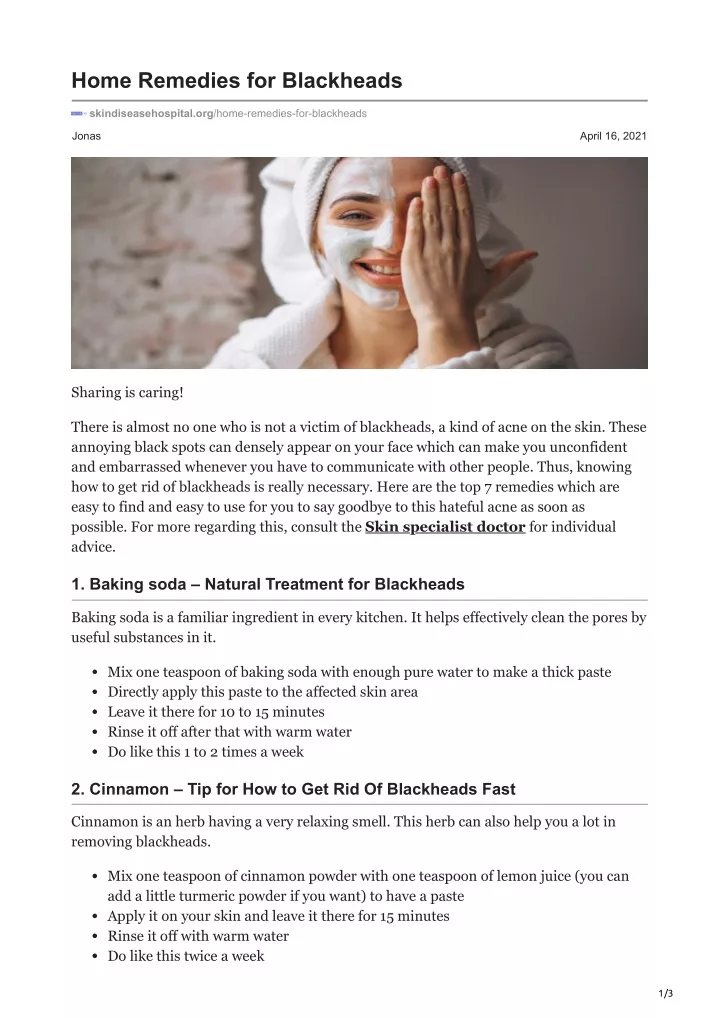 home remedies for blackheads