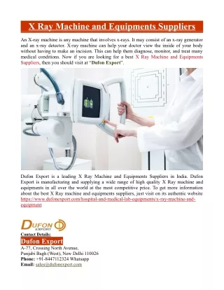 X Ray Machine and Equipments Suppliers