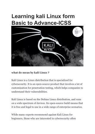 Learning kali Linux form Basic to Advance
