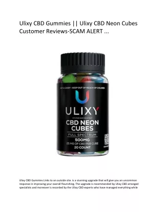 Ulixy CBD Neon Cubes: (CBD GUMMIES) REVIEWS 2021 | PROS OR CONS