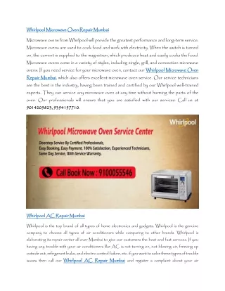 Whirlpool Microwave Oven Repair Mumbai-converted