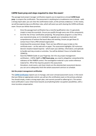 capm exam prep and steps required to clear
