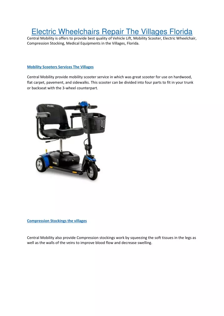 electric wheelchairs repair the villages florida
