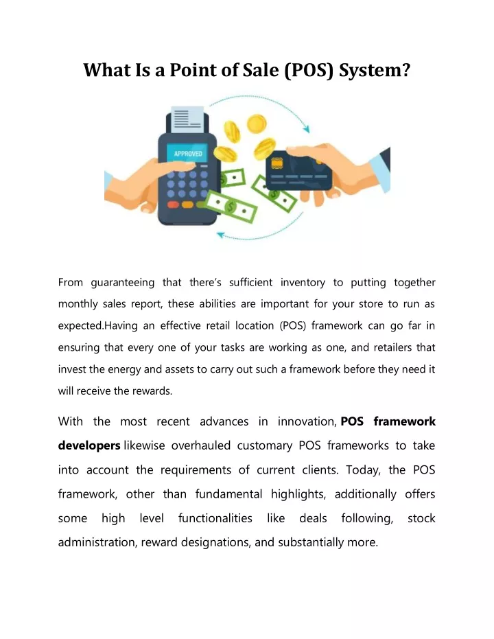 what is a point of sale pos system