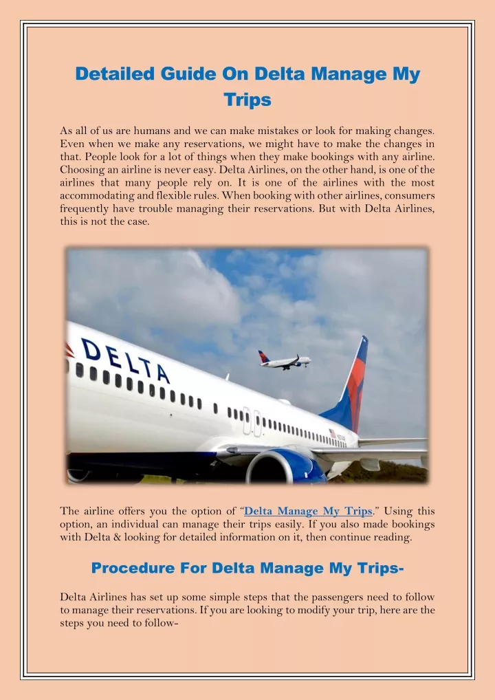 detailed guide on delta manage my trips