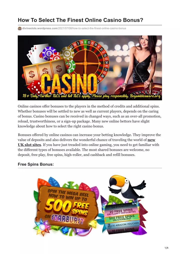 how to select the finest online casino bonus