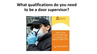 How to become an SIA Door Supervisor?