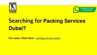Packing Services Dubai