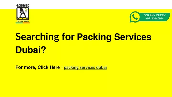 searching for packing services dubai