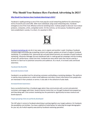 why should your business have facebook