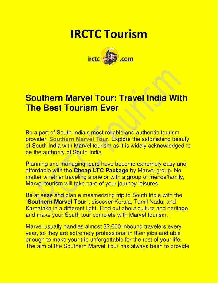 irctc tourism