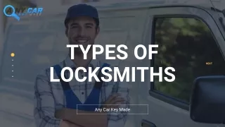 Types of Locksmiths