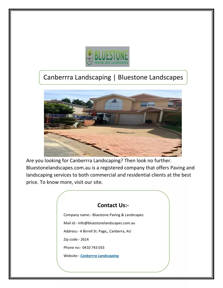 canberrra landscaping bluestone landscapes