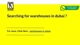 searching for warehouses in dubai