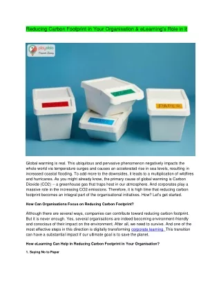 reducing carbon footprint in your organisation