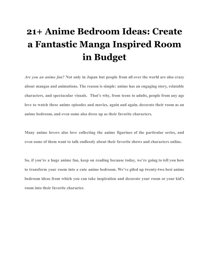 21 anime bedroom ideas create a fantastic manga