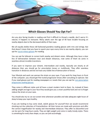 which glasses should you opt for