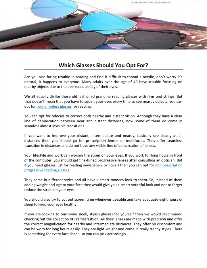 which glasses should you opt for