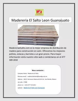 madereria el salto leon guanajuato