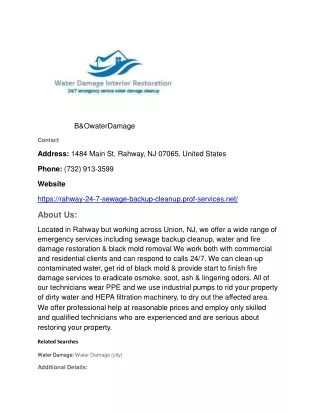 b owaterdamage contact address 1484 main