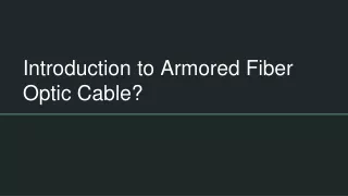 Introduction to Armored Fiber Optic Cable?