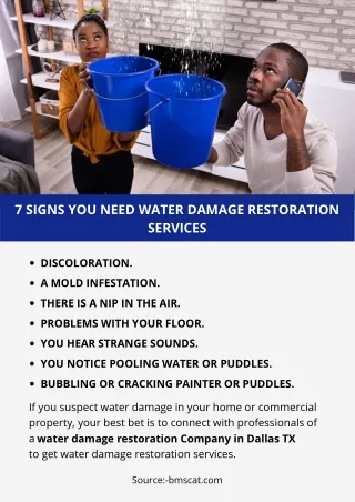 7 SIGNS YOU NEED WATER DAMAGE RESTORATION SERVICES