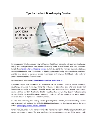 Tips for the best Bookkeeping Service